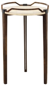R&Y AUGOUSTI (ATTRIB) SHAGREEN-TOP PALMWOOD SIDE TABLE
