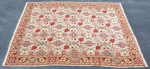 HAND-WOVEN TURKISH KILIM BESSARABIAN RUG, 12'10" X 10'1"