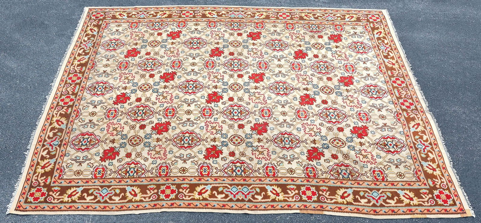 HAND-WOVEN TURKISH KILIM BESSARABIAN RUG, 12'10" X 10'1" (1 of 3)