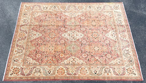 ESTATE HAND-TIED PAKISTANI FARAHAN RUG, 9'8" X 8'