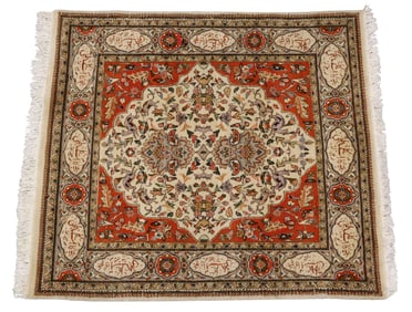 HAND-TIED PERSIAN TABATABRIZ RUG, 5'2" X 4'8"