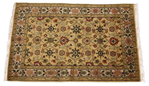 HAND-TIED JAIPUR WOOL RUG, INDIA,  6' X 3'11"