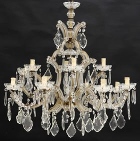 ITALIAN MARIA TERESA STYLE 13-LT GLASS-CLAD CHANDELIER