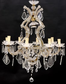 ITALIAN MARIA TERESA STYLE 7-LIGHT GLASS-CLAD CHANDELIER