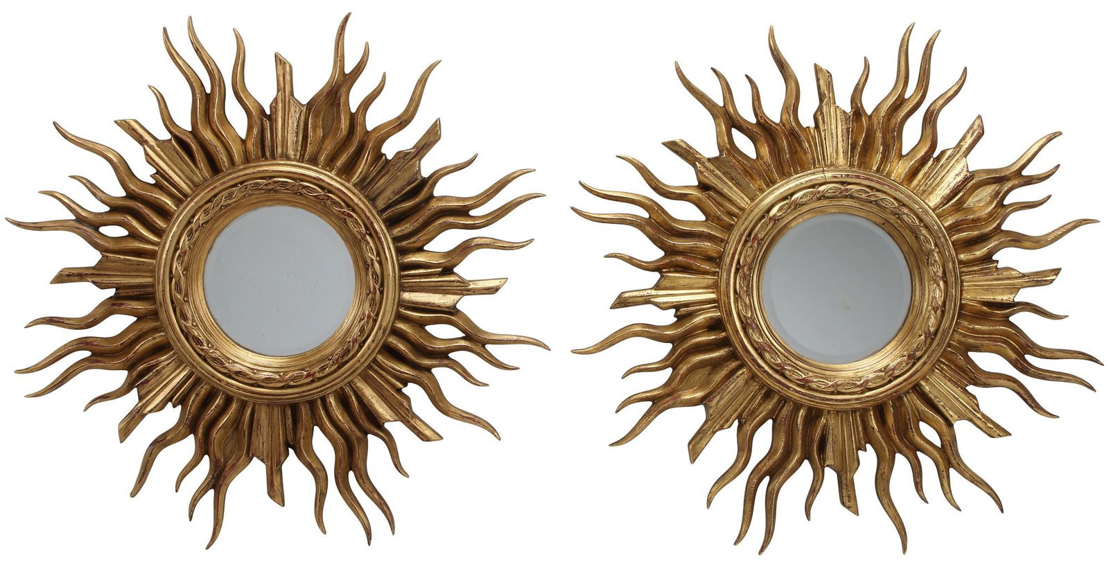 (2) GILTWOOD SUNBURST WALL MIRRORS, 36"DIAM (1 of 5)