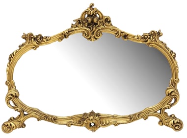 ITALIAN LOUIS XV STYLE GILTWOOD OVERMANTEL MIRROR
