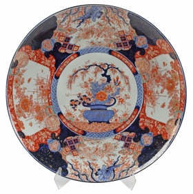 LARGE JAPANESE MEIJI PERIOD IMARI PORCELAIN CHARGER, 25"DIAM