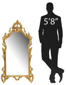 ITALIAN FLORENTINE GILT-PAINTED WALL MIRROR, 52.5"H