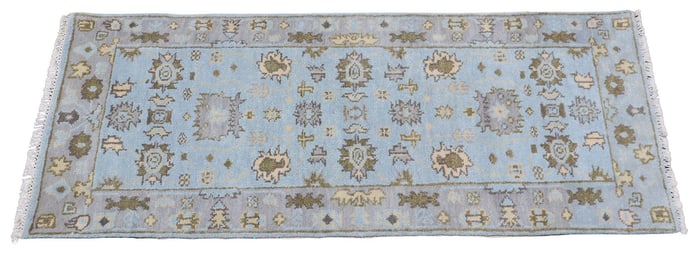 HAND-TIED INDIAN OUSHAK RUNNER, 6'2" X 2'6"