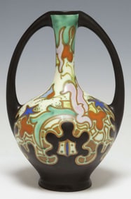DUTCH ART DECO ROYAL GOEDEWAAGEN GOUDA POTTERY AMPHORA VASE