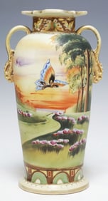 IMPERIAL NIPPON PARCEL-GILT HAND-PAINTED PORCELAIN VASE