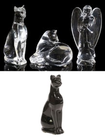 (4) BACCARAT CRYSTAL ANIMAL CABINET FIGURES