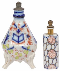(2) ANTIQUE CHINOISERIE PORCELAIN SCENT BOTTLES