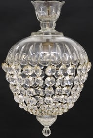 ITALIAN GLASS & CRYSTAL BEAD BASKET CHANDELIER