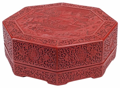 DECORATIVE CHINESE OCTAGONAL TABLE BOX