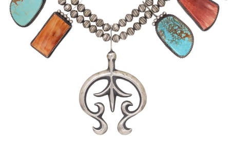 SELINA WARNER ACOMA-NAVAJO SQUASH BLOSSOM NECKLACE