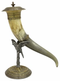 CONTINENTAL METAL-MOUNTED DRINKING HORN
