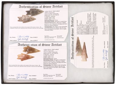 (3) TEXAS ARROWHEADS WITH C.O.A'S