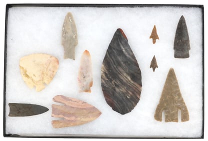 (10) NATIVE AMERICAN ARROWHEADS, SPEARPOINTS