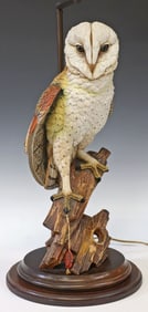 GUNTHER GRANGET (D.2010) FOR ANRI CARVED BARN OWL 1-LT TABLE LAMP
