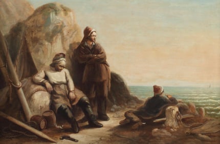 BRITISH SCHOOL (19TH C.) PAINTING MAROONEDÂ? SMUGGLERS