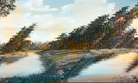 RICHARD K. SHADER (TEXAS, 1932-2015) PAINTING, GUADALUPE RIVER LANDSCAPE
