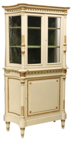 FRENCH LOUIS XVI STYLE PARCEL-GILT & PAINTED CABINET