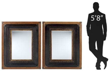 (2) PORTUGUESE STYLE BAMBOO-FRAMED MIRRORS, 47.5" X 37.5"