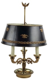 EMPIRE STYLE ORMOLU & TOLE-PEINTE BOUILLOTTE LAMP