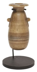 EGYPTIAN LATE PERIOD BANDED ALABASTER ALBASTRON, CIRCA 664-332 BCE, COA