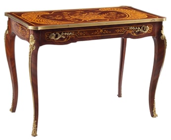 LOUIS XV STYLE ORMOLU-MOUNTED & MARQUETRY BUREAU PLAT