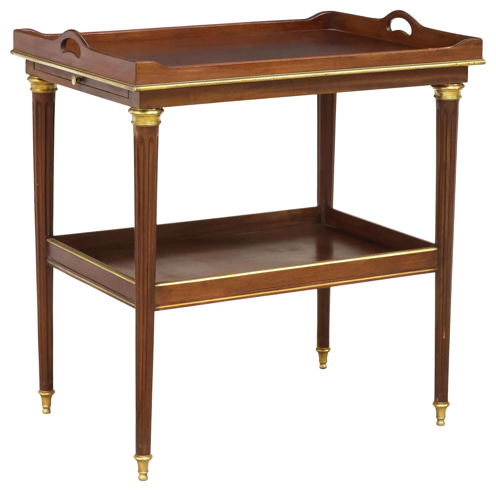 FRENCH LOUIS XVI STYLE MAHOGANY TRAY-TOP SERVICE TABLE (1 of 4)