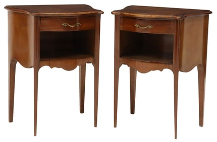 (2) ITALIAN MAHOGANY BEDSIDE TABLES