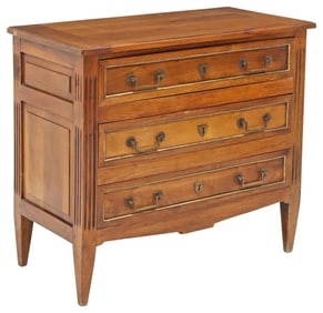 FRENCH LOUIS XVI STYLE WALNUT PETITE COMMODE