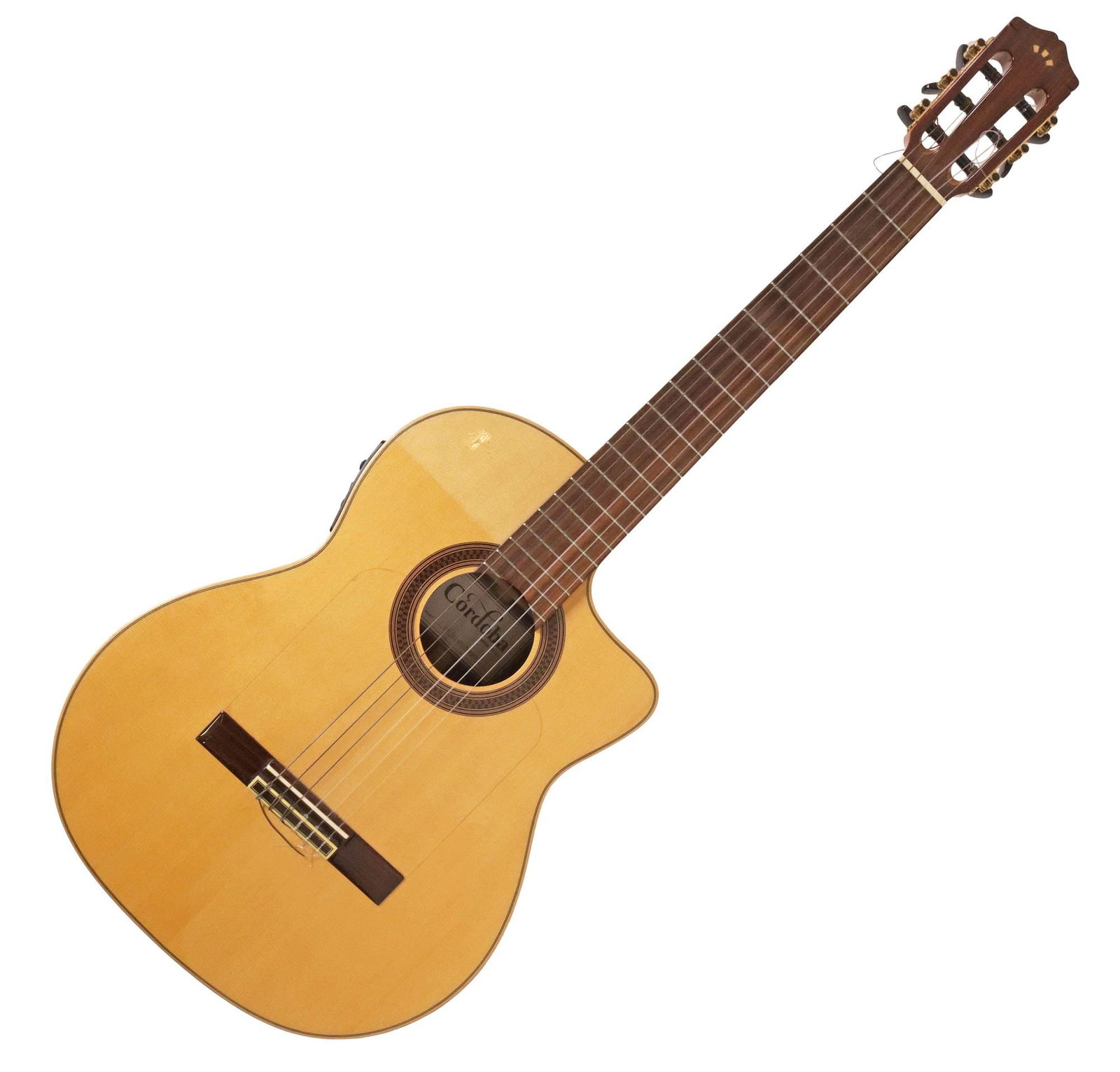 CORDOBA GK STUDIO NEGRA CLASSICAL ACOUSTIC GUITAR & CASE: Cordoba GK Studio Negra Classical acoustic hollow-body guitar, with Fishman Presys Blend pickups, in a natural finish, accompanied by Cordoba soft case, guitar: approx 38.5"l, 14.5"