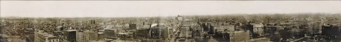LARGE FRAMED REPRODUCTION PRINT DALLAS, TEXAS SKYLINE PANORAMIC PHOTO, 71"L