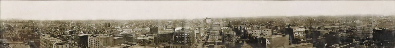 LARGE FRAMED REPRODUCTION PRINT DALLAS, TEXAS SKYLINE PANORAMIC PHOTO, 71"L (1 of 4)