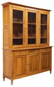 FRENCH LOUIS XVI STYLE GLAZED DISPLAY BOOKCASE, SIGNED FAVRE