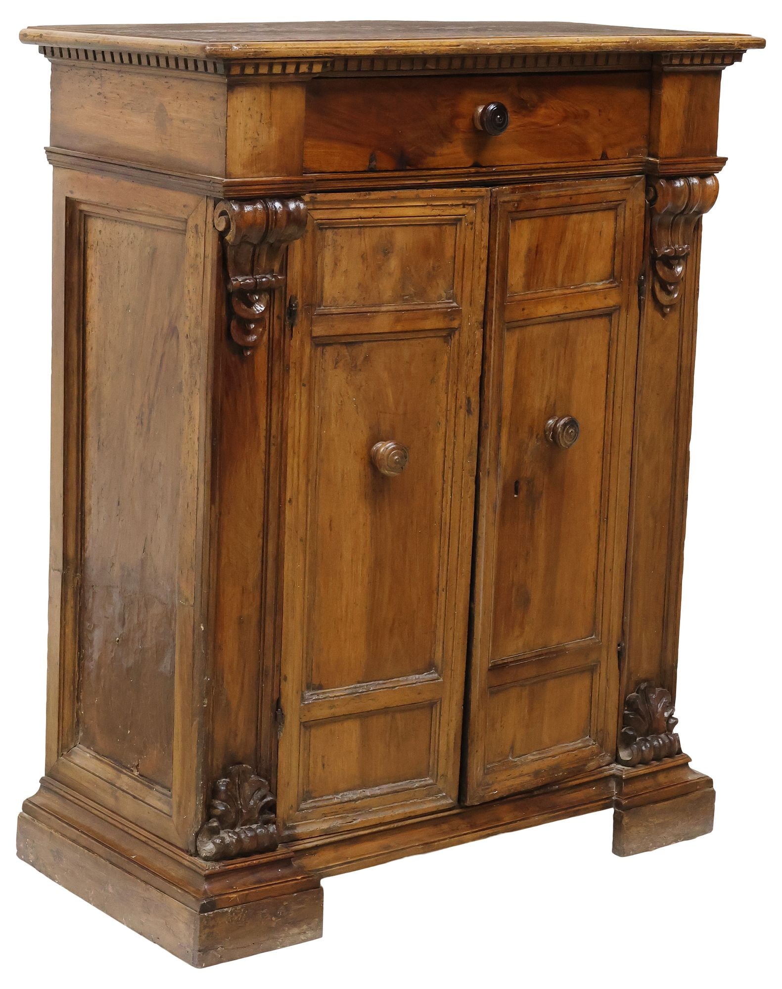 ITALIAN BAROQUE WALNUT CABINET, 18THC. (1 of 6)