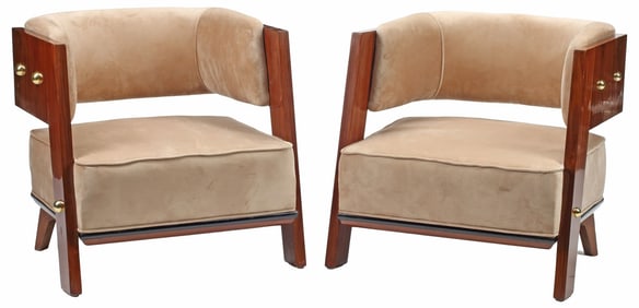 (2) ART DECO STYLE LOUNGE CHAIRS