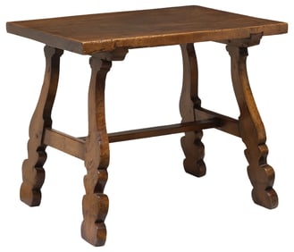 SPANISH BAROQUE STYLE WALNUT TRESTLE-SUPPORT TABLE