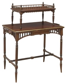 REGENCY STYLE BRASS-INLAID ROSEWOOD TEA TABLE