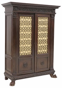 ITALIAN RENAISSANCE REVIVAL WALNUT BOOKCASE OR CABINET