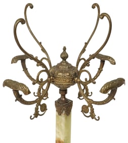 ITALIAN ONYX & GILT METAL STANDING HALL TREE