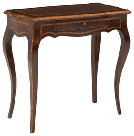 LOUIS XV STYLE LEATHER-TOP MATCHED VENEER & BANDED WRITING TABLE