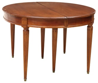 FRENCH LOUIS XVI STYLE MAHOGANY EXTENSION DINING TABLE