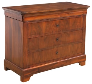 FRENCH LOUIS PHILIPPE PERIOD FIGURED MAHOGANY COMMODE