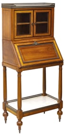 FRENCH MARBLE-TOP MAHOGANY BONHEUR DU JOUR
