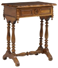 FRENCH LOUIS PHILIPPE WALNUT TRAVAILLEUSE SEWING TABLE