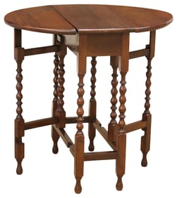 ENGLISH OAK GATE-LEG DROP-LEAF TABLE, 19TH C.